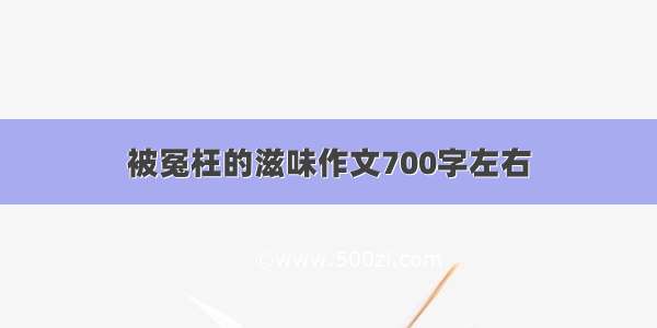 被冤枉的滋味作文700字左右