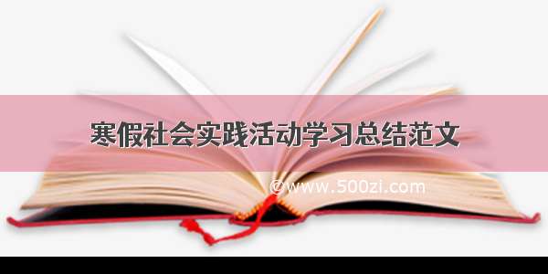 寒假社会实践活动学习总结范文