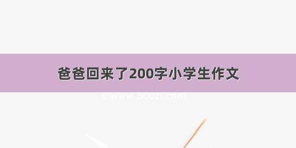 爸爸回来了200字小学生作文