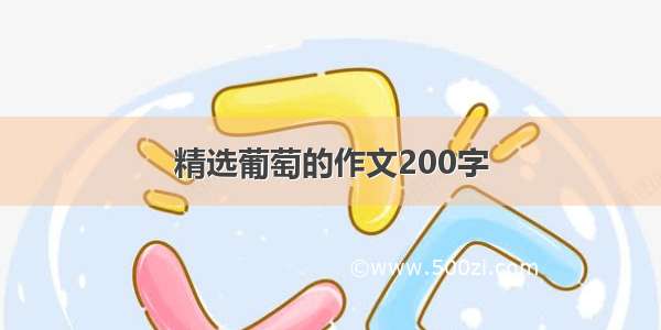 精选葡萄的作文200字