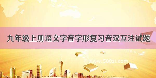 九年级上册语文字音字形复习音汉互注试题