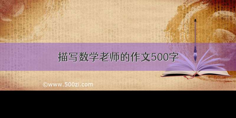 描写数学老师的作文500字