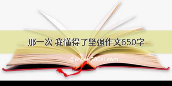 那一次 我懂得了坚强作文650字