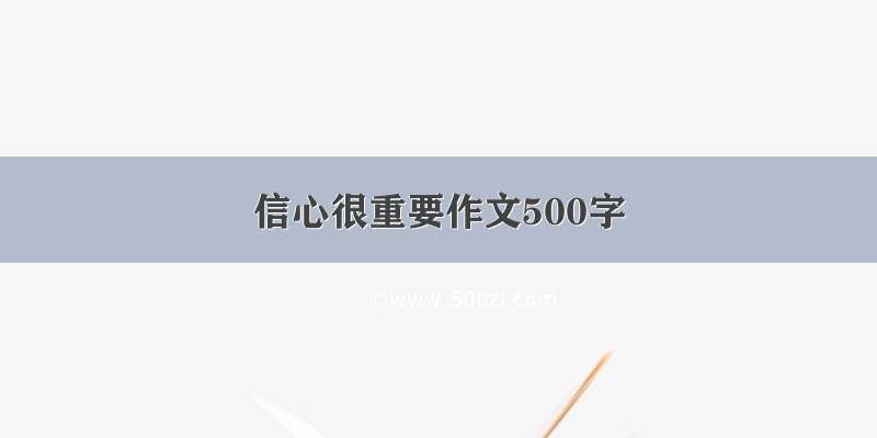 信心很重要作文500字