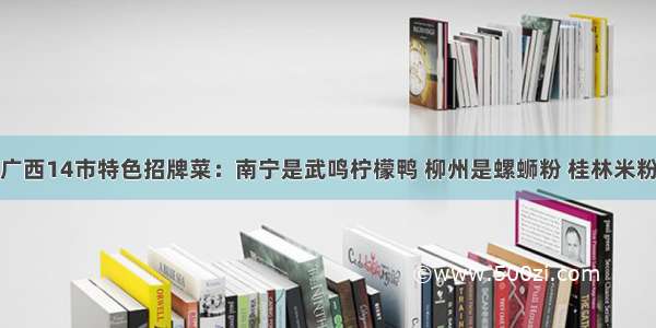 广西14市特色招牌菜：南宁是武鸣柠檬鸭 柳州是螺蛳粉 桂林米粉