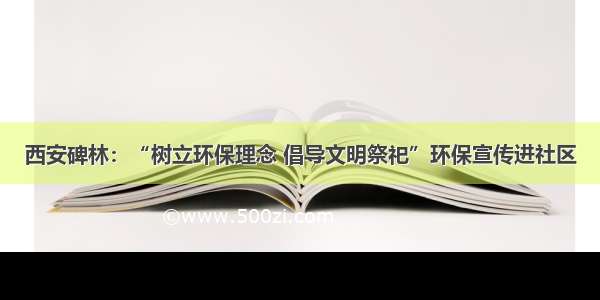 西安碑林：“树立环保理念 倡导文明祭祀”环保宣传进社区