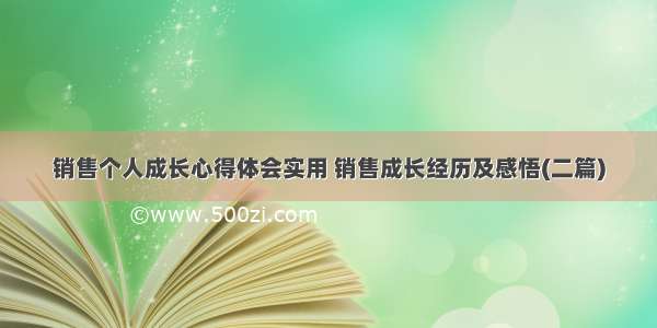 销售个人成长心得体会实用 销售成长经历及感悟(二篇)