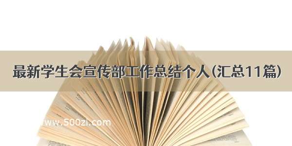 最新学生会宣传部工作总结个人(汇总11篇)