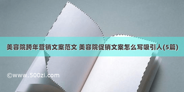 美容院跨年营销文案范文 美容院促销文案怎么写吸引人(5篇)