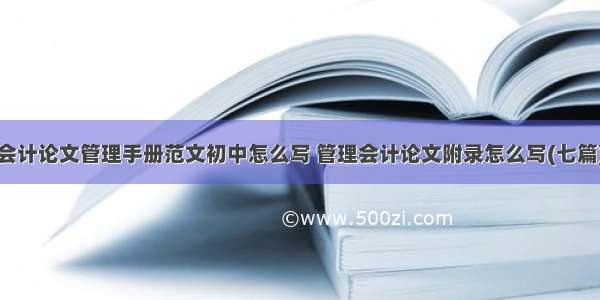 会计论文管理手册范文初中怎么写 管理会计论文附录怎么写(七篇)