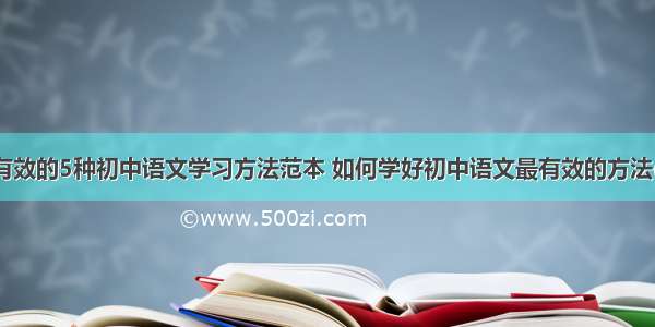 非常有效的5种初中语文学习方法范本 如何学好初中语文最有效的方法(九篇)