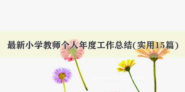 最新小学教师个人年度工作总结(实用15篇)