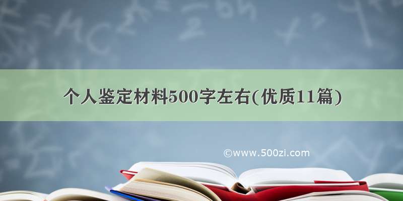 个人鉴定材料500字左右(优质11篇)