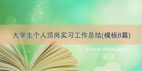 大学生个人顶岗实习工作总结(模板8篇)