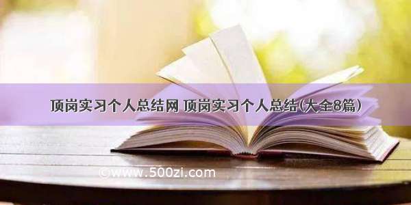 顶岗实习个人总结网 顶岗实习个人总结(大全8篇)