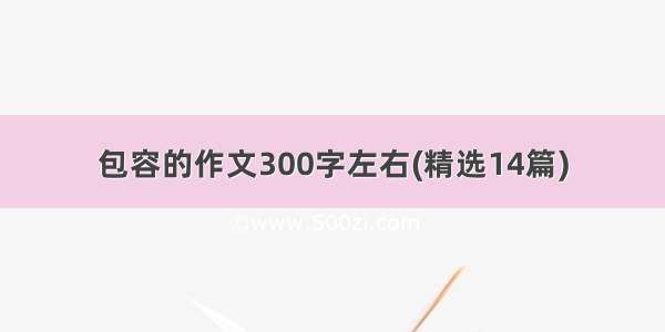 包容的作文300字左右(精选14篇)