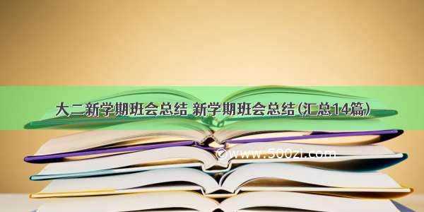 大二新学期班会总结 新学期班会总结(汇总14篇)