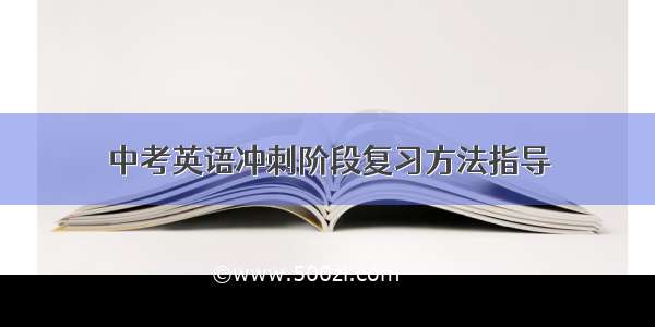 中考英语冲刺阶段复习方法指导