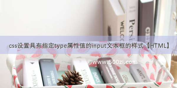 css设置具有指定type属性值的input文本框的样式【HTML】