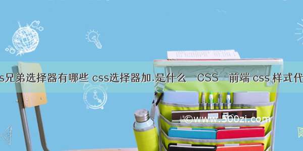 css兄弟选择器有哪些 css选择器加.是什么 – CSS – 前端 css 样式代码