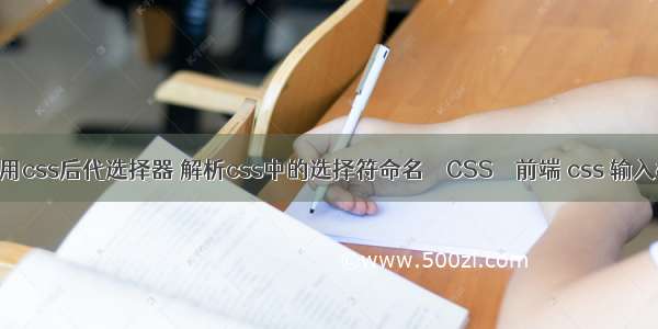 如何使用css后代选择器 解析css中的选择符命名 – CSS – 前端 css 输入框大小