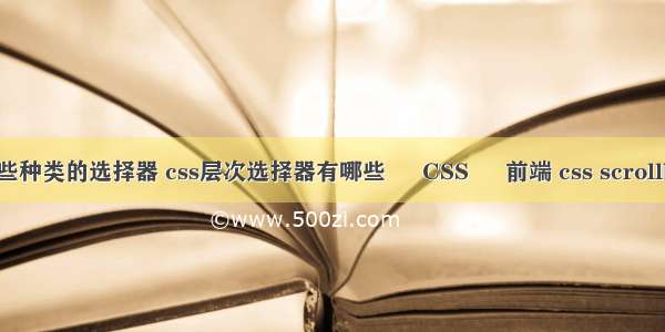 css有哪些种类的选择器 css层次选择器有哪些 – CSS – 前端 css scrollbar 样式