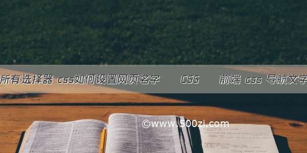 css3所有选择器 css如何设置网页名字 – CSS – 前端 css 导航文字居中