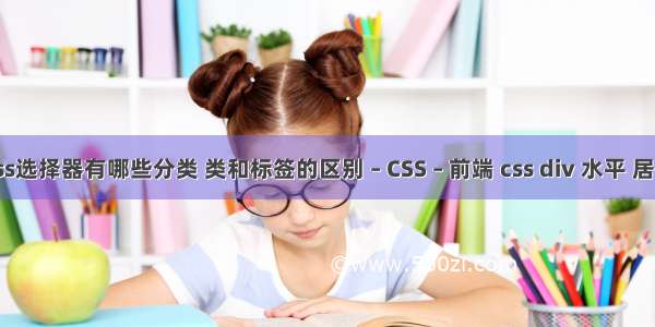 css选择器有哪些分类 类和标签的区别 – CSS – 前端 css div 水平 居中