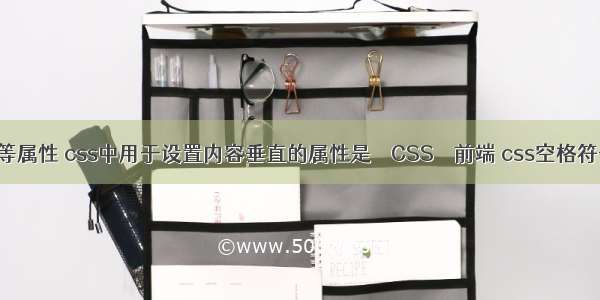 padding等属性 css中用于设置内容垂直的属性是 – CSS – 前端 css空格符号怎么打