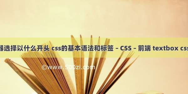 css类选择器选择以什么开头 css的基本语法和标签 – CSS – 前端 textbox css readonly