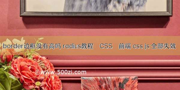 border边框没有高吗 radius教程 – CSS – 前端 css js 全部失效