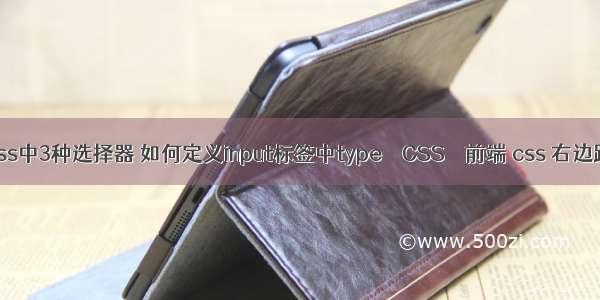 css中3种选择器 如何定义input标签中type – CSS – 前端 css 右边距