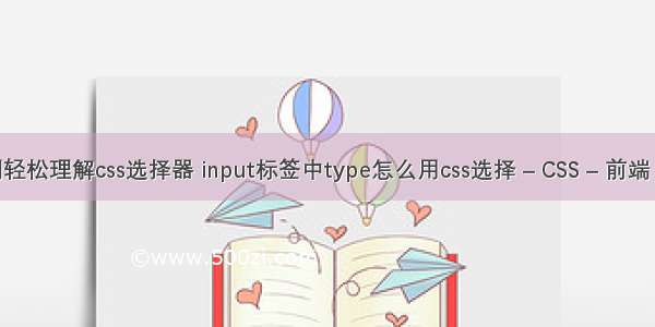 举例轻松理解css选择器 input标签中type怎么用css选择 – CSS – 前端 pcss