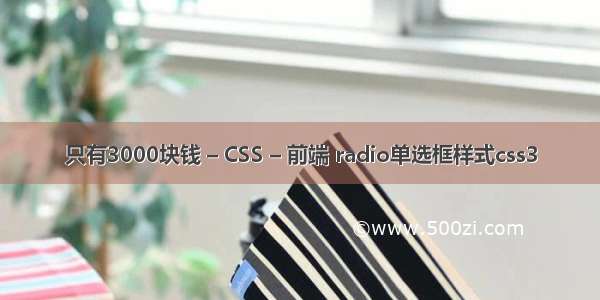 只有3000块钱 – CSS – 前端 radio单选框样式css3