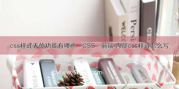 css样式表的功能有哪些 – CSS – 前端 内部css样式怎么写