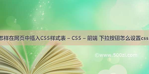 怎样在网页中插入CSS样式表 – CSS – 前端 下拉按钮怎么设置css3