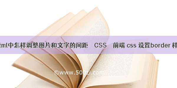 在html中怎样调整图片和文字的间距 – CSS – 前端 css 设置border 样式