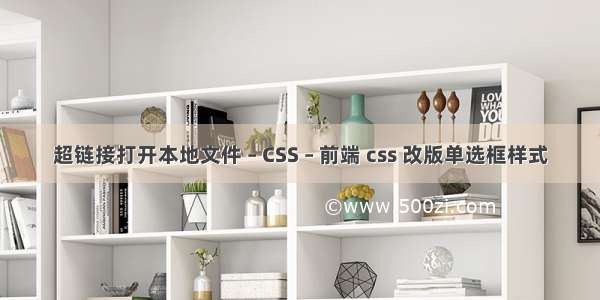 超链接打开本地文件 – CSS – 前端 css 改版单选框样式