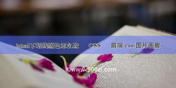 html下划线颜色怎么改 – CSS – 前端 css 图片画廊