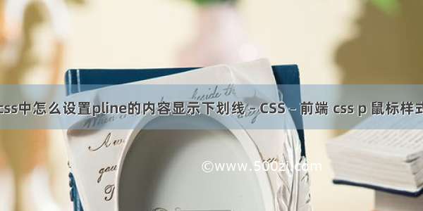 css中怎么设置pline的内容显示下划线 – CSS – 前端 css p 鼠标样式