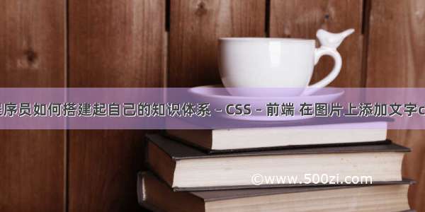 程序员如何搭建起自己的知识体系 – CSS – 前端 在图片上添加文字css