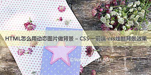 HTML怎么用动态图片做背景 – CSS – 前端 css炫酷背景效果