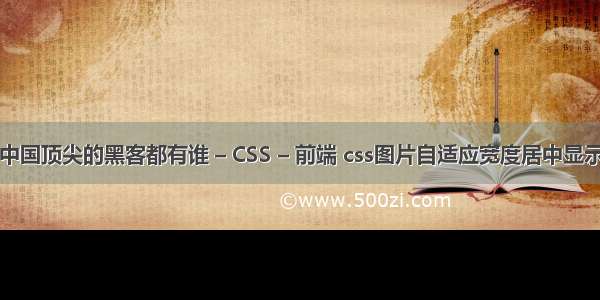 中国顶尖的黑客都有谁 – CSS – 前端 css图片自适应宽度居中显示