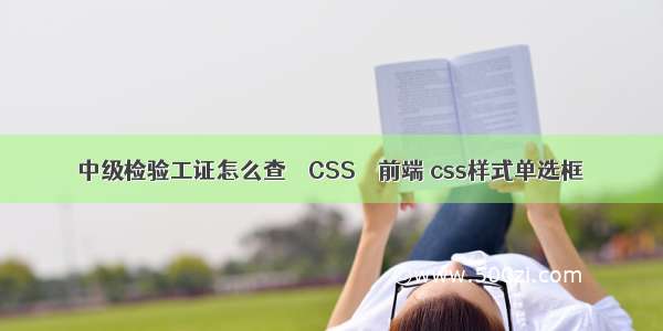 中级检验工证怎么查 – CSS – 前端 css样式单选框