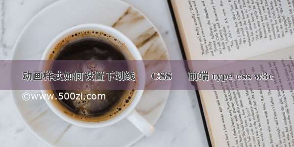 动画样式如何设置下划线 – CSS – 前端 type css w3c