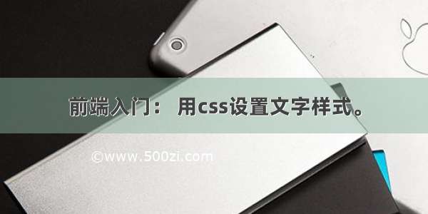 前端入门： 用css设置文字样式。