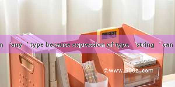 Element implicitly has an ‘any‘ type because expression of type ‘string‘ can‘t be used to index type