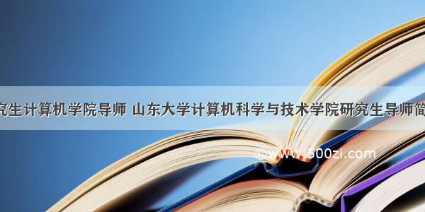 山东大学研究生计算机学院导师 山东大学计算机科学与技术学院研究生导师简介-杨义军...