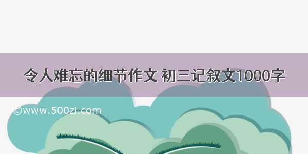 令人难忘的细节作文 初三记叙文1000字