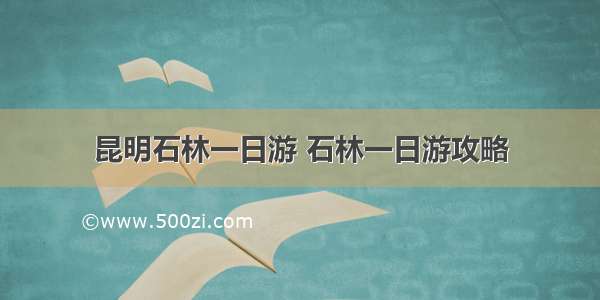 昆明石林一日游 石林一日游攻略